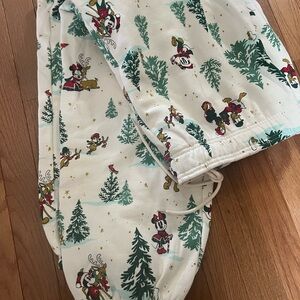 Disney Adult Sweatpants- Festive White and Green